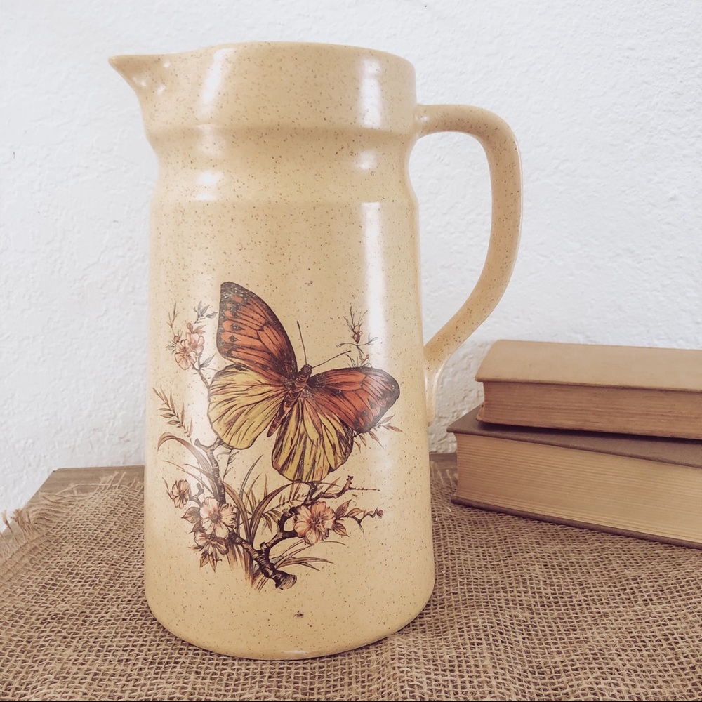 Vintage Boho Style Treasure Craft Butterfly Pitcher